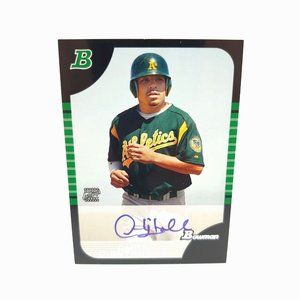 Omar Quintanilla Baseball Card 141 2005 Bowman Autographed Athletics